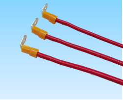 435. 產(chǎn)品名稱(chēng)：定制光伏逆變器Switch to PCB板PV+/UL3530/12AWG/紅色硅膠線(xiàn)預(yù)絕緣M4 90°O型端子