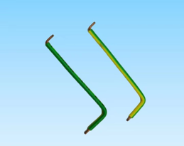 464. 產(chǎn)品名稱：新能源儲能設(shè)備內(nèi)部用線UL1015/20AWG/黃注綠單股硬線/多角度定形折彎/線束定制加工